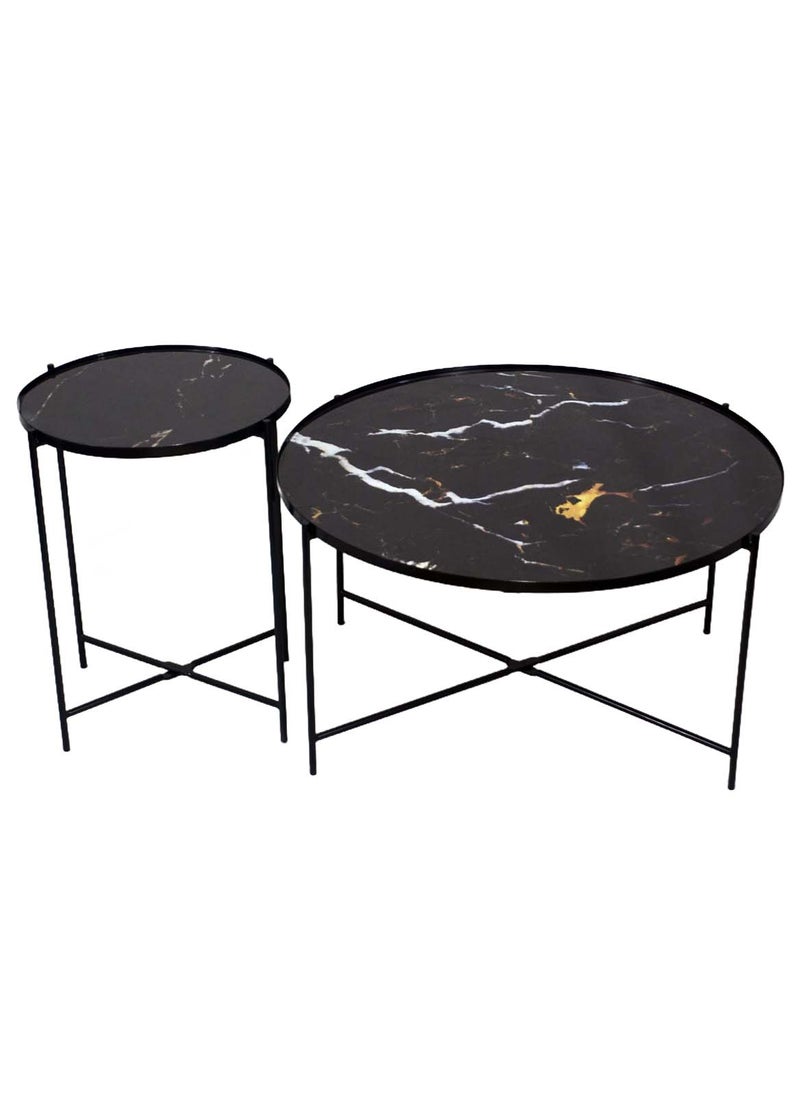 Sharpdo Round Coffee Table, Simple Modern Living Room, Home Tempered Glass, Light Luxury Style Combination Table - Image 4