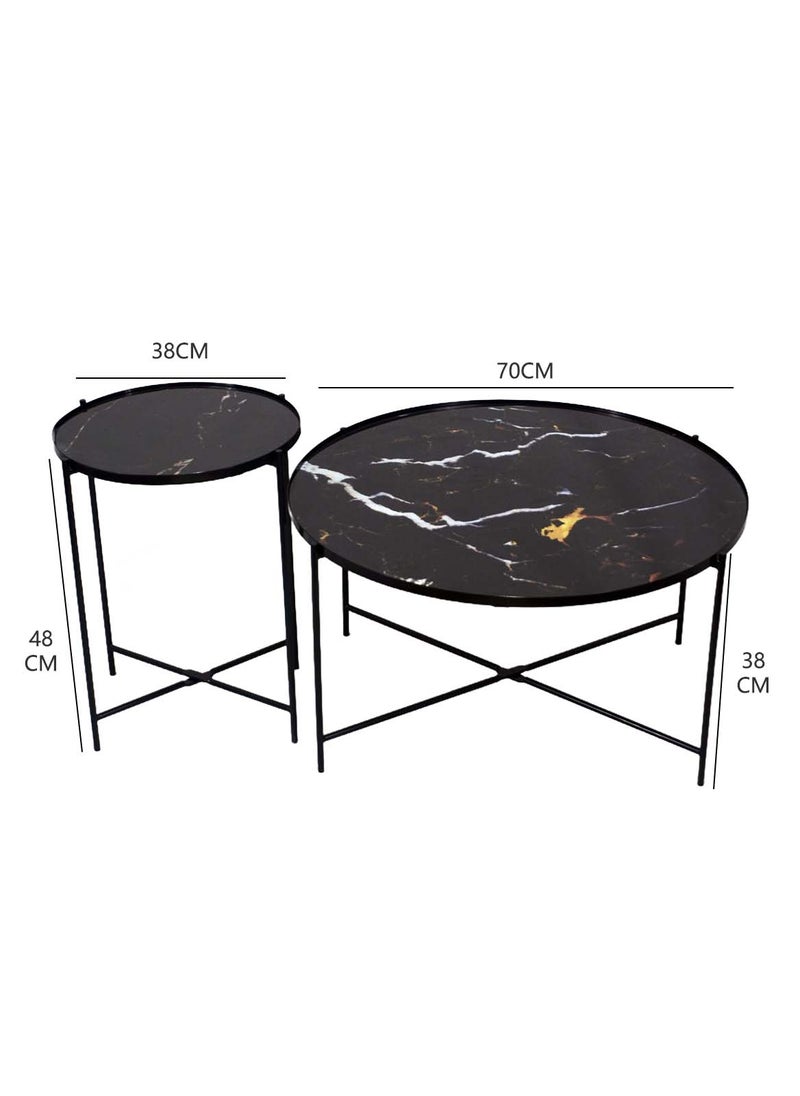 Sharpdo Round Coffee Table, Simple Modern Living Room, Home Tempered Glass, Light Luxury Style Combination Table - Image 5