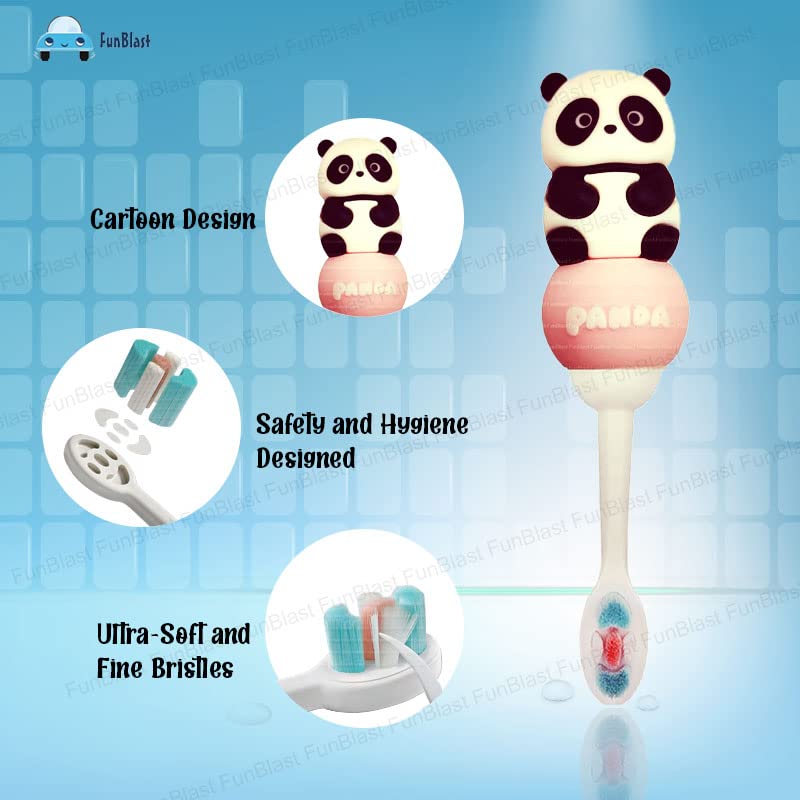 FunBlast Kids Toothbrush - Cute Panda Design Soft Tooth Brush for 3-6 Years old Children, Manual Toothbrush for Kids, Boys and Girls (Design and Color May Vary) - Image 2