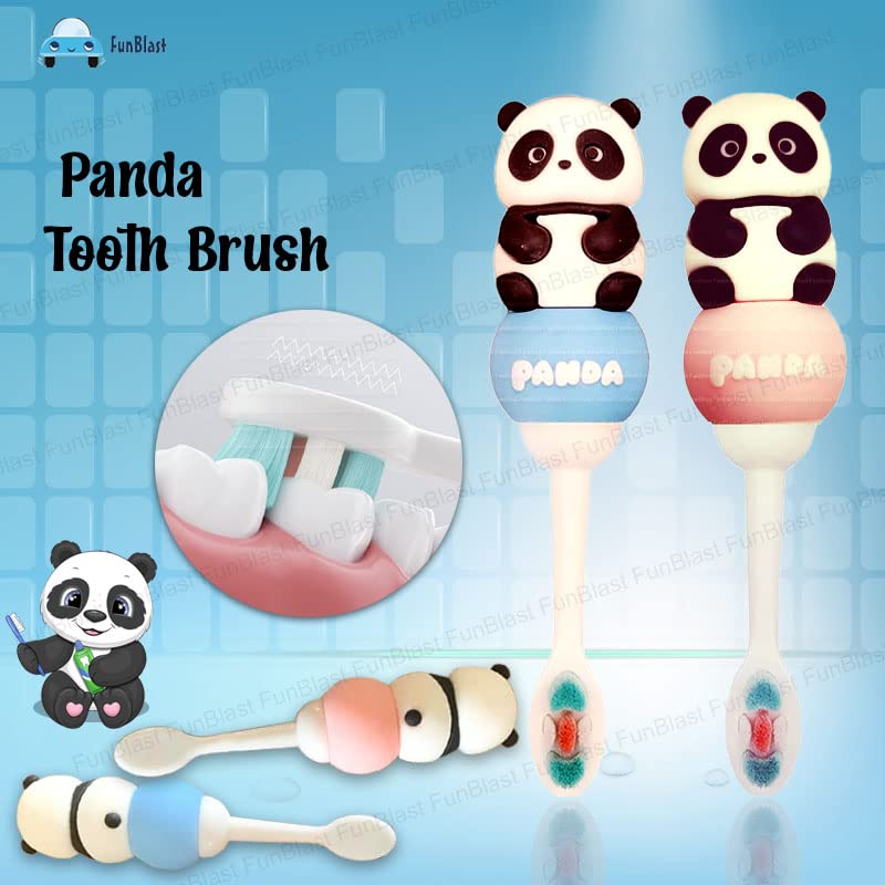 FunBlast Kids Toothbrush - Cute Panda Design Soft Tooth Brush for 3-6 Years old Children, Manual Toothbrush for Kids, Boys and Girls (Design and Color May Vary) - Image 3
