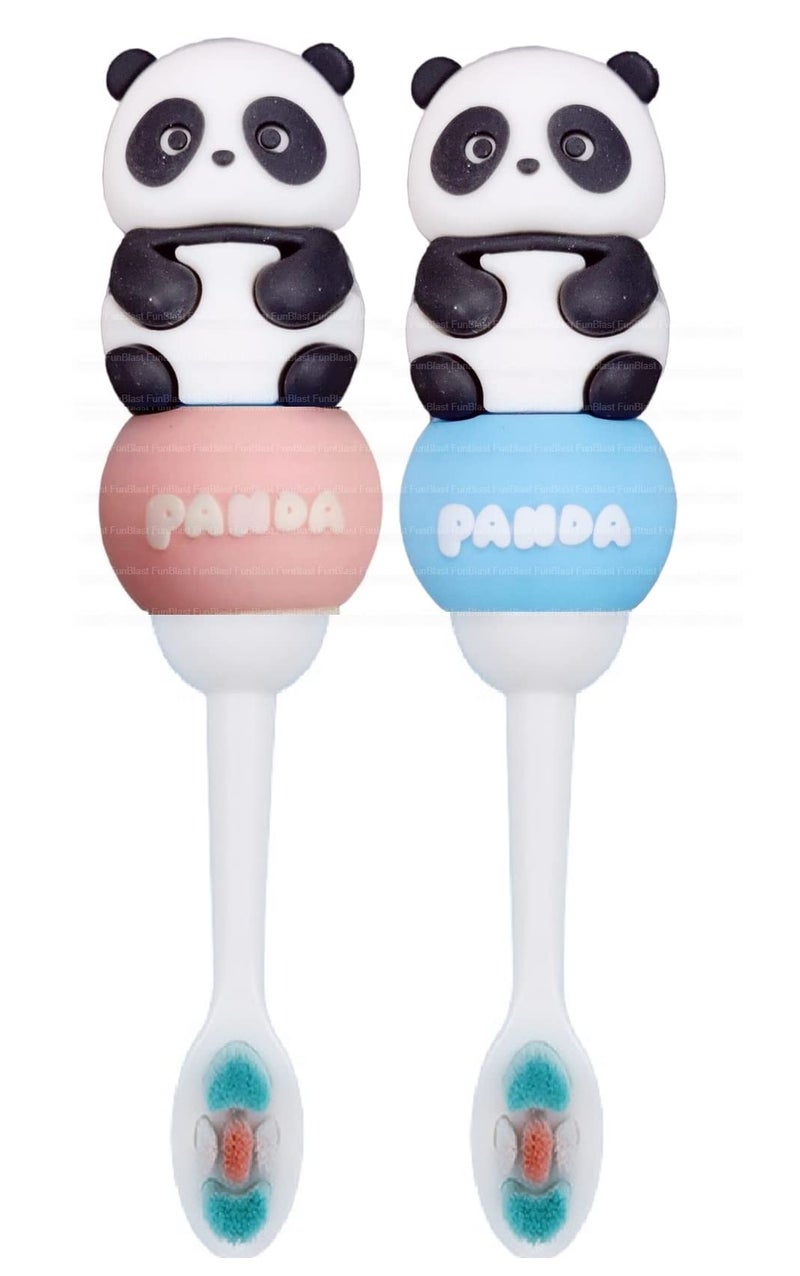 FunBlast Kids Toothbrush - Cute Panda Design Soft Tooth Brush for 3-6 Years old Children, Manual Toothbrush for Kids, Boys and Girls (Design and Color May Vary) - Image 1