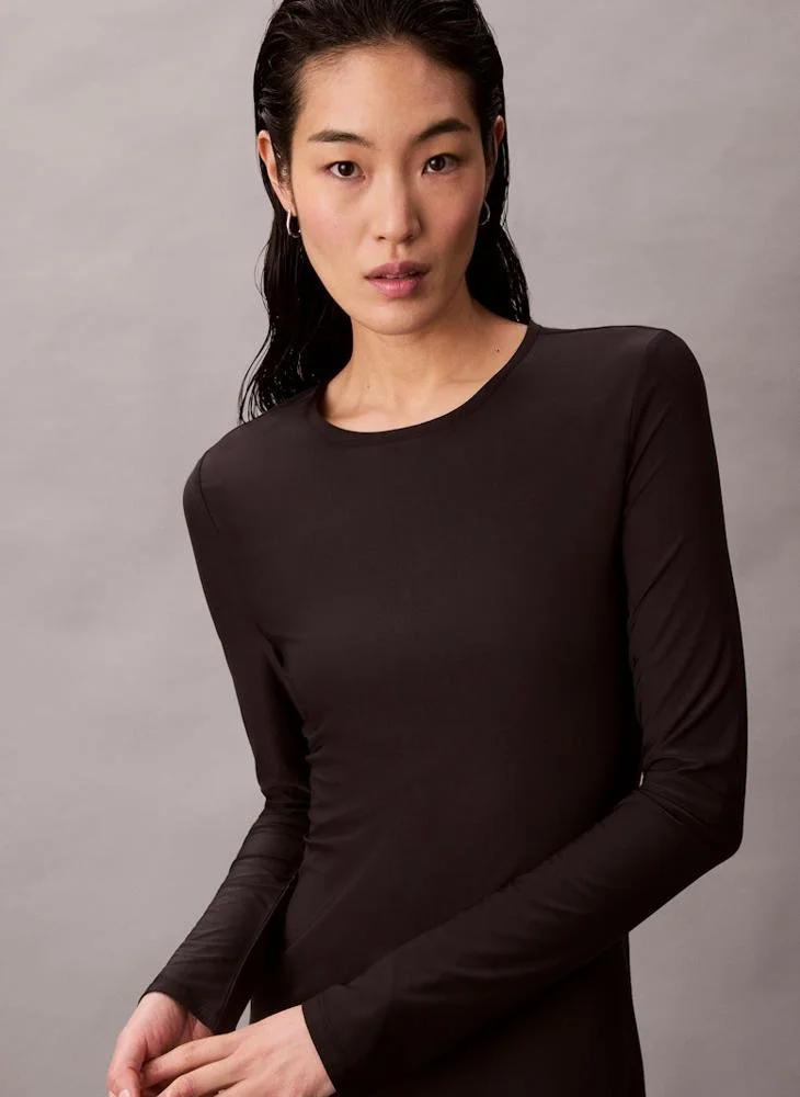 Calvin Klein Jeans  Back Cutout Long Sleeve Midi Dress for Women | Best Price UAE