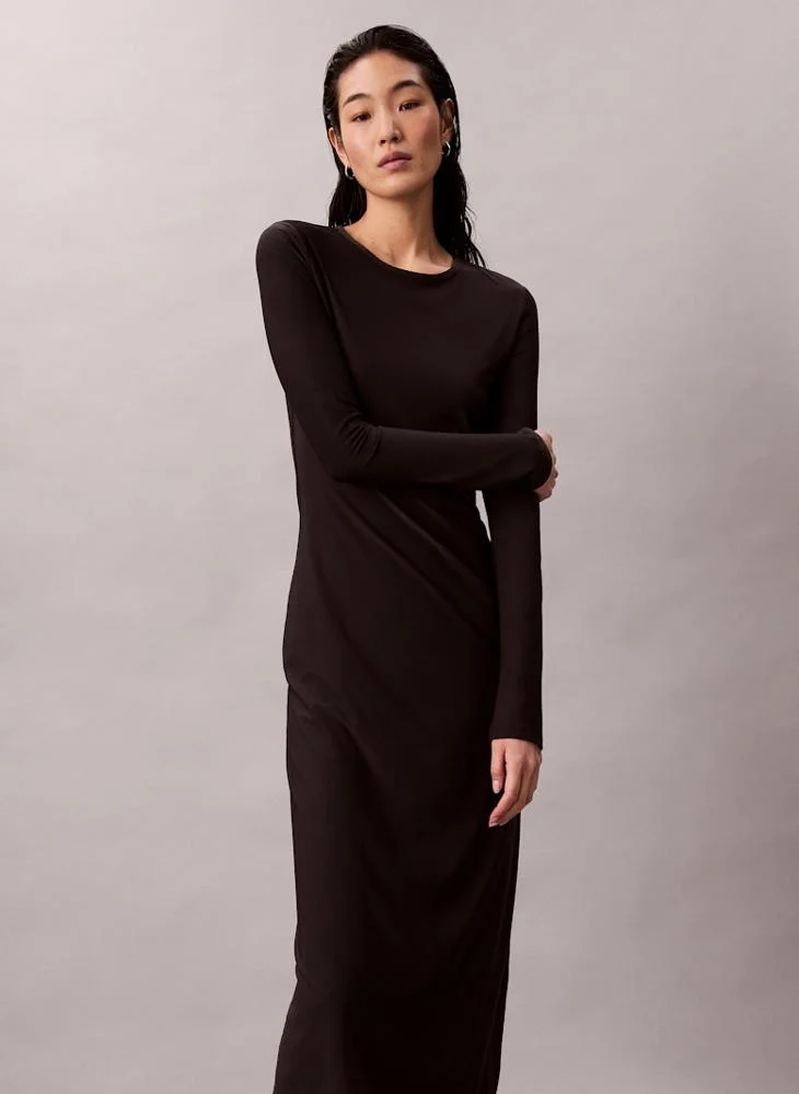 Calvin Klein Jeans  Back Cutout Long Sleeve Midi Dress for Women | Best Price UAE