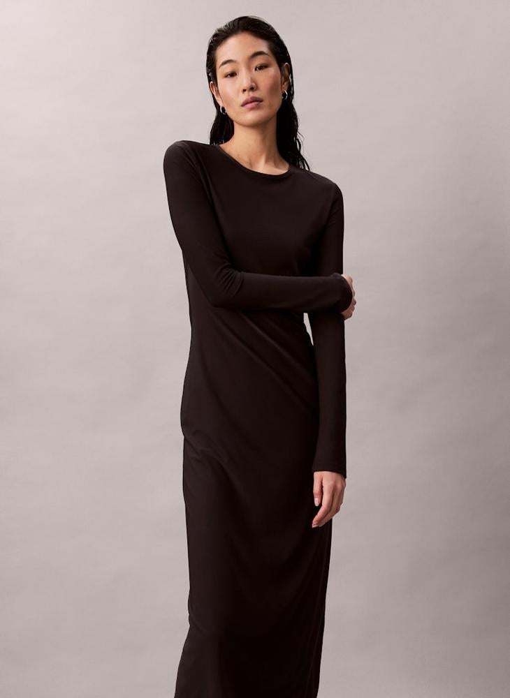 Calvin Klein Jeans Back Cutout Long Sleeve Midi Dress - Image 5