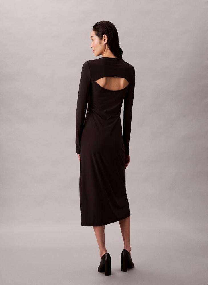 Calvin Klein Jeans Back Cutout Long Sleeve Midi Dress - Image 2