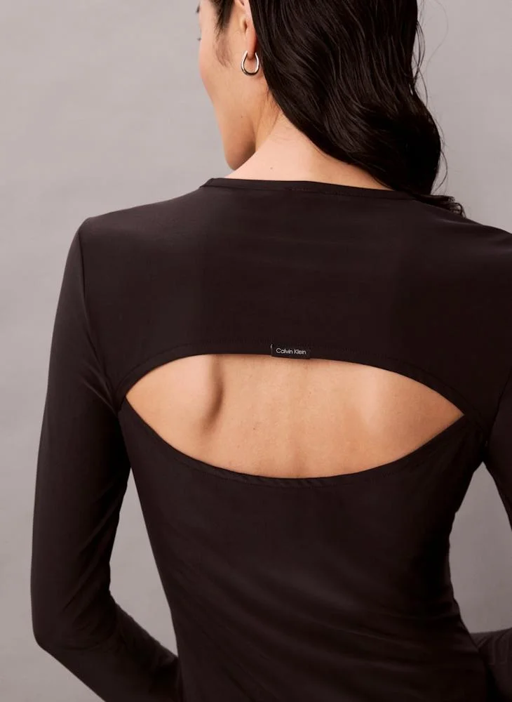 Calvin Klein Jeans  Back Cutout Long Sleeve Midi Dress for Women | Best Price UAE