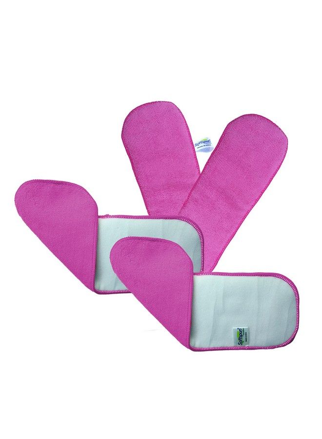 SOFTSPUN Microfiber 4 Layer Baby Pocket Diaper Inserts Pack Of 4 Small Size Pink Age 03 Months Washable Reusable Ultra Absorbent Super Soft & Comfortable For Babies Skin Of Newborn Baby. - Image 4