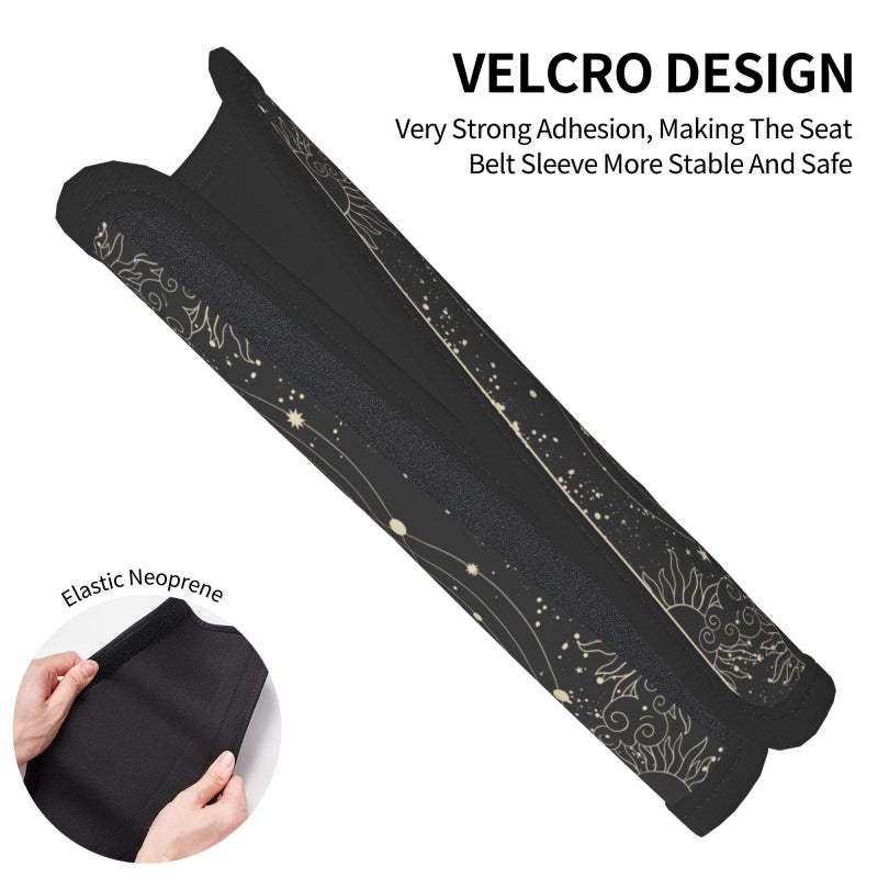 BEIANSHUO Vintage Sun Moon Stars 2PCS Car Seat Belt Cover â€“ Super Soft Seatbelt Shoulder Protection Cushion, Comfortable Car Seat Belt Strap to Protect Your Neck and Shoulder - Image 4