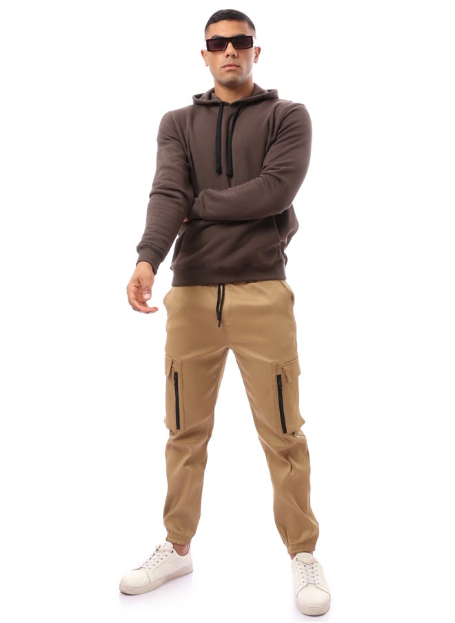 RAVIN - Solid Brown Slip On Comfy Hoodie - Image 1