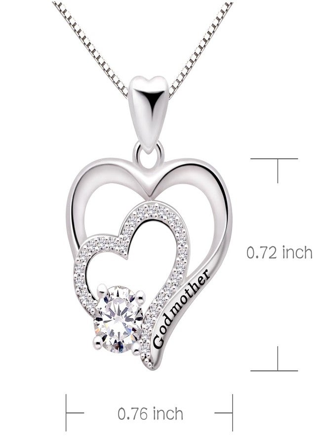 ALOV Jewelry Sterling Silver Godmother Cubic Zirconia Pendant Necklace - Image 3