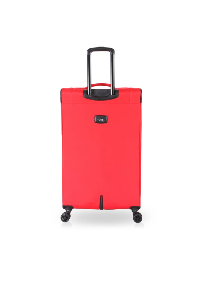 توتشي طقم حقائب سفر سوبريما بغلاف ليّن وعجلات قابلة للإزالة 3 قطع أحمر 78 x 34 x 50 سم T0368 RED - Image 3