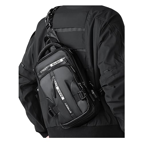 SEAFEW Large Black Sling Bag for Men, Shoulder Messenger Bag for Mens, Anti Theft One Strap Motorcycle Backpack Sling Chest Bag for Casual Hiking Walking Biking Travel Cycling Outdoor Sports - Image 1