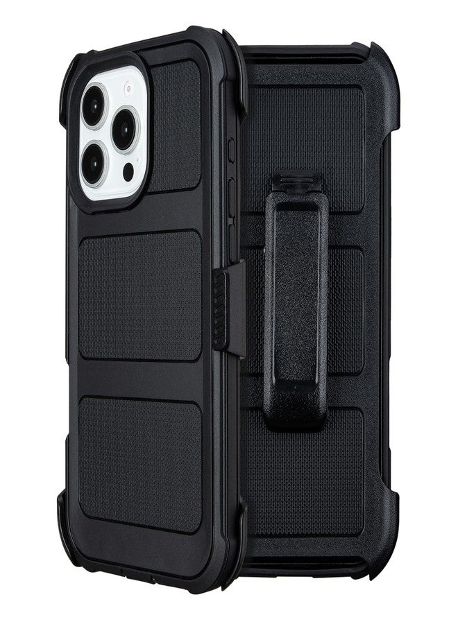 Saiboro for iPhone 16 Pro Case with Belt Clip Holster,for Defender iPhone 16 Pro Case with Stand,Heavy Duty Rugged Full-Body,3 Layers of Sturdy,Anti-Drop,for Cases iPhone 16ProCase Protective (Black) - Image 1