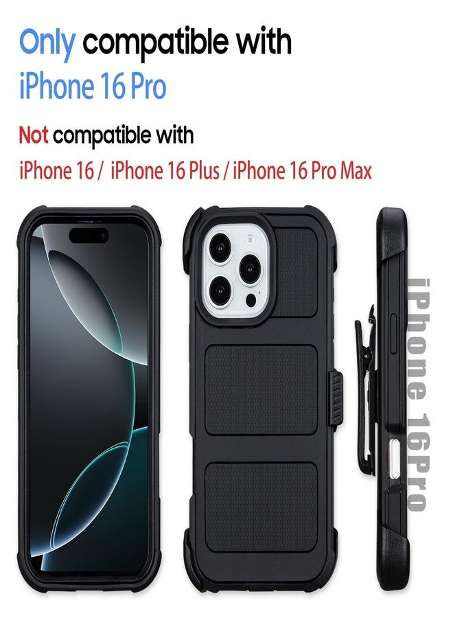 Saiboro for iPhone 16 Pro Case with Belt Clip Holster,for Defender iPhone 16 Pro Case with Stand,Heavy Duty Rugged Full-Body,3 Layers of Sturdy,Anti-Drop,for Cases iPhone 16ProCase Protective (Black) - Image 2