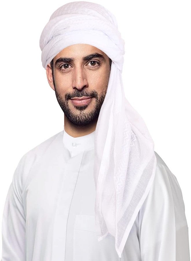 هوملكس كوفية غطاء رأس عربي للرجال، عمامة شيخ مسلم، غطاء رأس سعودي دبي - Image 1