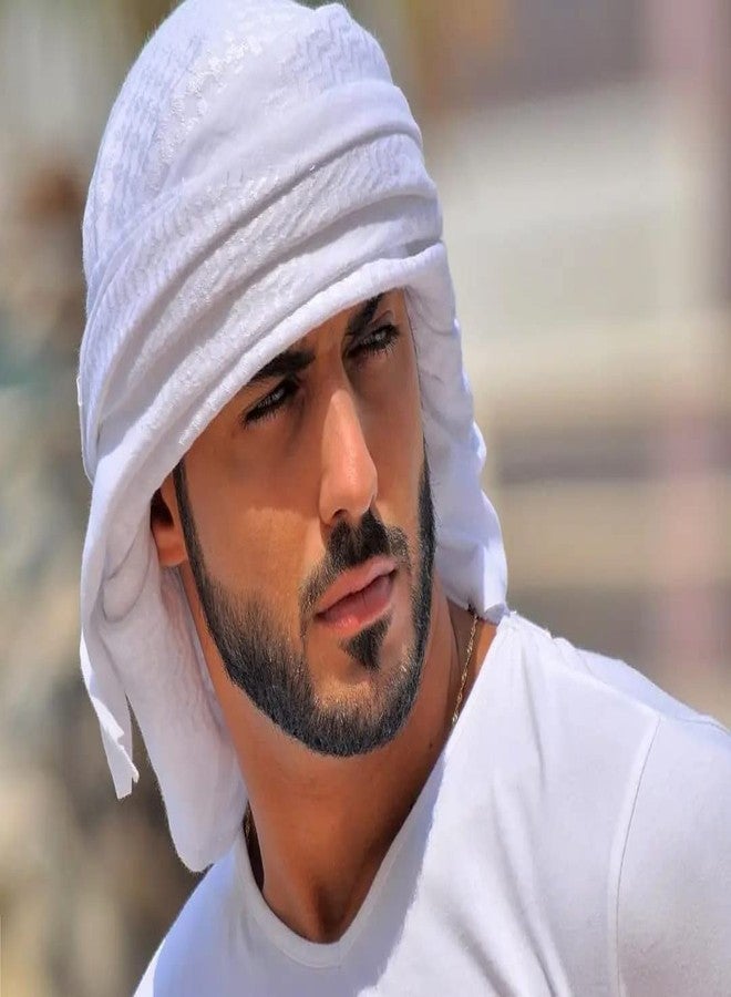 هوملكس كوفية غطاء رأس عربي للرجال، عمامة شيخ مسلم، غطاء رأس سعودي دبي - Image 5