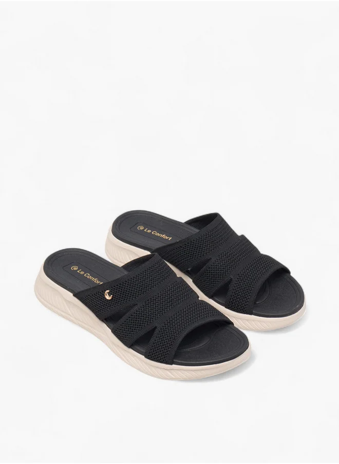 Le Confort Women's Textured Slip-On Flyknit Comfort Sandals