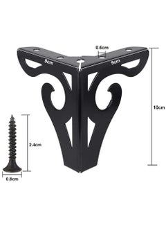 KASTWAVE Furniture Legs, 10cm Heavy Duty Furniture Metal Table Legs with Screws, Perfect for Coffee Table, Dining Table, Cabinet and Sofa (Retro Design, Black)  - Image 3