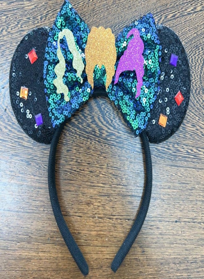 CLGIFT Princess Minnie Ears,Pick your color, Flower Minnie Ears, Floral minnie ears, Purple Sparkle Mouse Ears (Hocus Pocus)