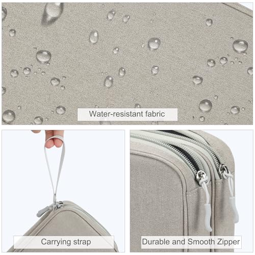 FYY Electronic Organizer, Large Travel Cable Organizer Bag Pouch Electronic Accessories Carry Case Portable Waterproof Double Layers All-in-One Storage Bag for Cable, Cord, Charger, Phone, Khaki - Image 4