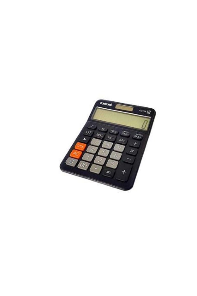 كونكورد آلة حاسبة مكتبية كونكورد ثنائية الطاقة، ١٢ رقمًا، مع وظيفة ضريبية - Image 3