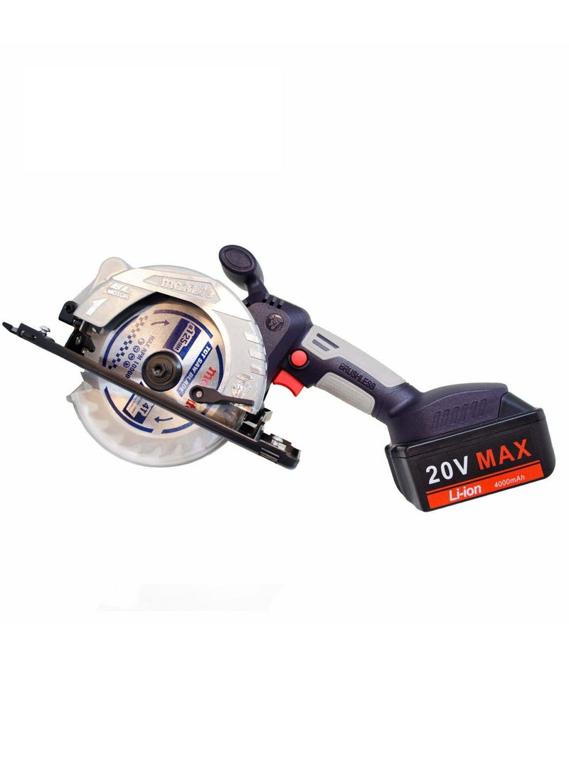 makute Cordless Mini Circular Saw 20V, 125mm Blade, 600W, 5500 RPM, Adjustable Cutting Depth, Safety Button, Wood Cutting Handheld Saw, CCS125-BL  - Image 1