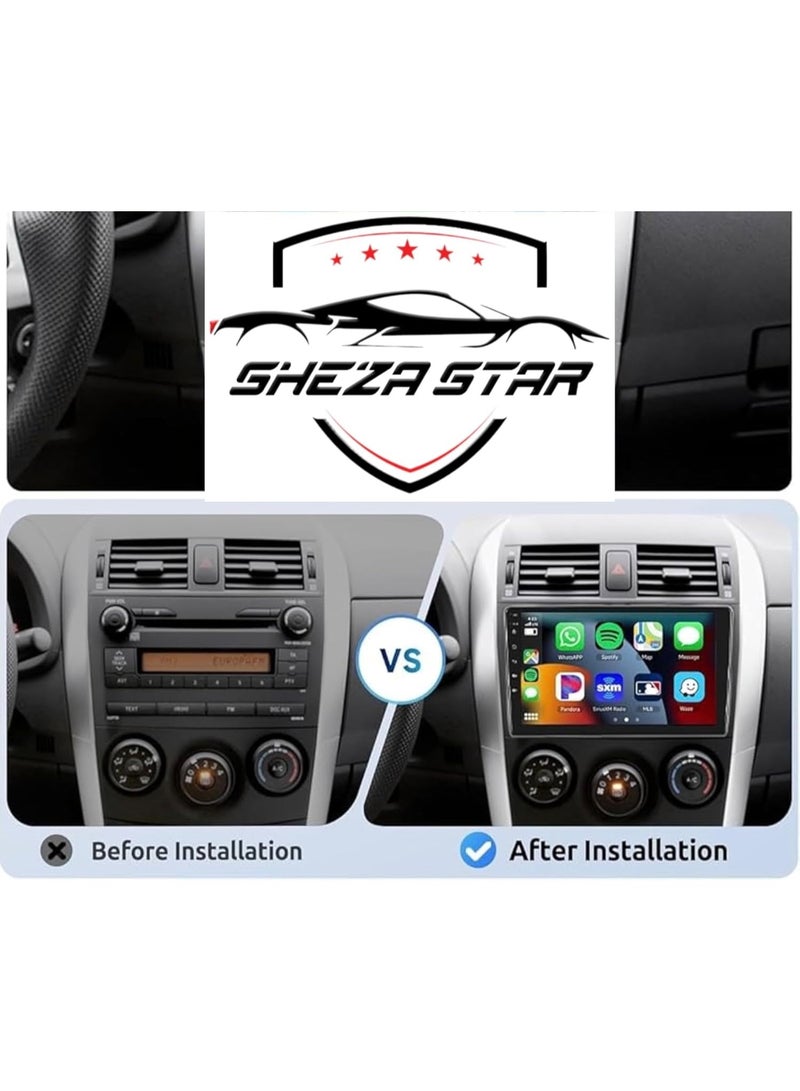 SHEZA STAR Android Car Stereo for Toyota Corolla 2007-2013 4GB RAM 64GB ROM Support Carplay, M-Link Wi-Fi BT, GPS, 9 Inch IPS Screen with AHD Cam Included - Image 2