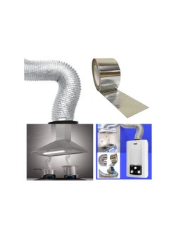 Shams Chimney expands to 5 meters and 6 inches (25.1 cm) in diameter, made of thermally expandable aluminum for kitchen hood, gas heater and air conditioning + special thermal paste roll 23 yards  - Image 2