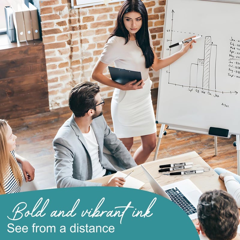 EXTRIC Dry Erase Markers Fine Tip, 12 Count Whiteboard Markers, Black Dry Erase Markers, Fine Point Dry Erase Markers, Dry Erase Markers for Kids, White Board Markers Dry Erase - Image 3