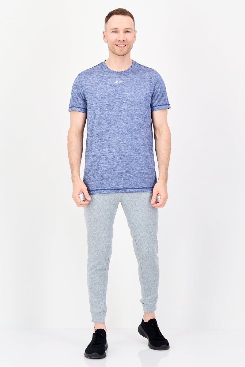 Reebok Men Sportswear Fit Short Sleeve Training T-Shirt, Heather Navy - Image 3