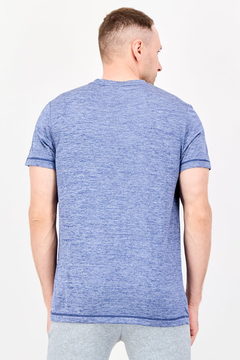 Reebok Men Sportswear Fit Short Sleeve Training T-Shirt, Heather Navy - Image 2