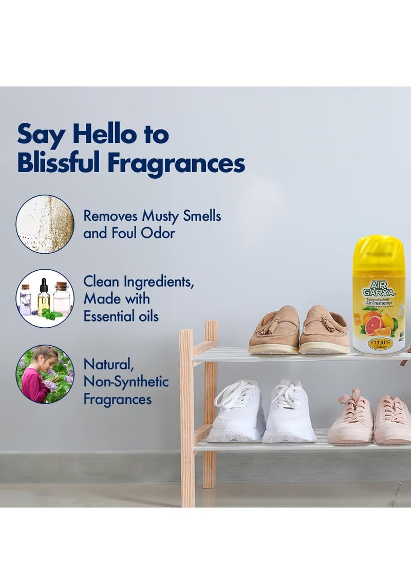 Generic - Air Garya Automatic Refill Air Freshener Citrus Scent 250ml Long Lasting Fragrance Up to 60 Days Compatible with Auto Spray Essential Oil-Based - Image 1