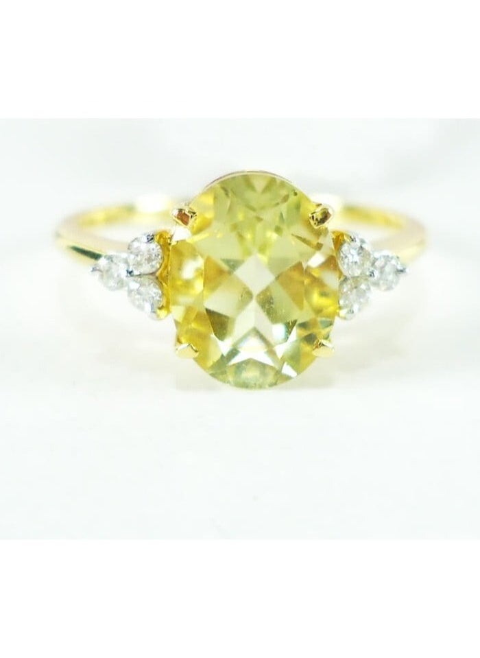 Capri Gold Capri Gold Lemon Topaz Trio DIamond  Ring in 18K Rose Gold, 7.5 US  - Image 1