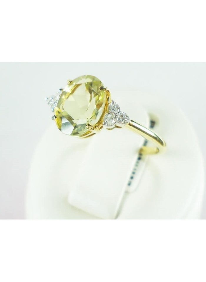 Capri Gold Capri Gold Lemon Topaz Trio DIamond  Ring in 18K Rose Gold, 7.5 US  - Image 3