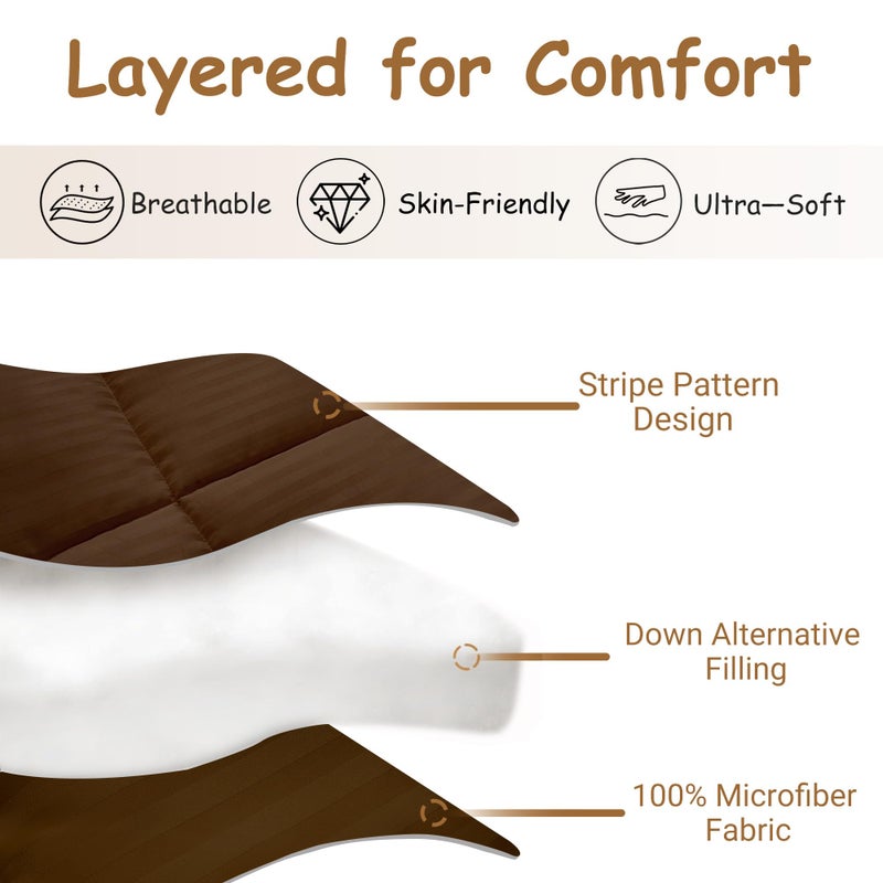 ZPECC Toddler Down Alternative Comforter, 39x47 Hypoallergenic Baby Blanket Quilt, Soft Breathable Lightweight All Season Kids Duvet Insert for Crib Stroller Cot Daycare, Brown - Image 3