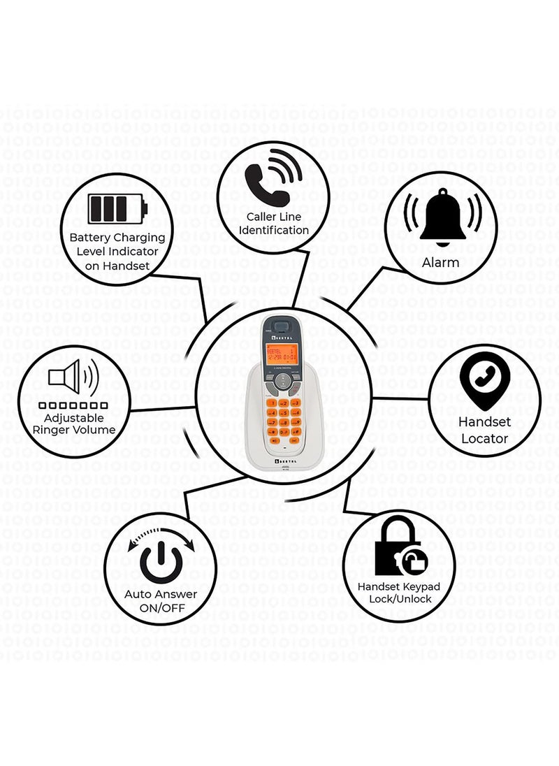 Beetel - Beetel X70 Cordless Phone, 2.4GHz Frequency, 2 Way Speaker Phone, Ringer Volume, LED Notification for Ringer and Charging (X70)(White) - Image 1