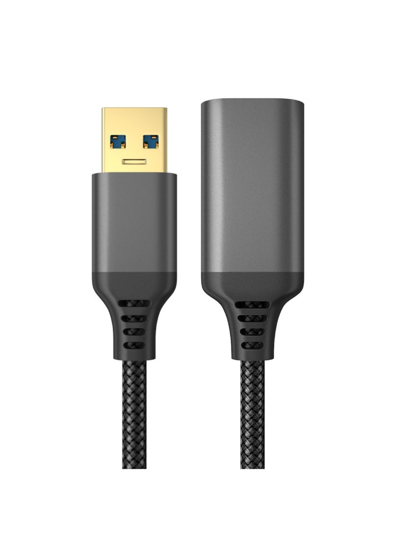 SHIXIN 2m USB male to female extension cable USB high-speed transmission aluminum shell extension cable Aluminum alloy braided USB adapter cable male to female U disk hard disk mouse extension cable computer data high-speed transmission converter - Image 4