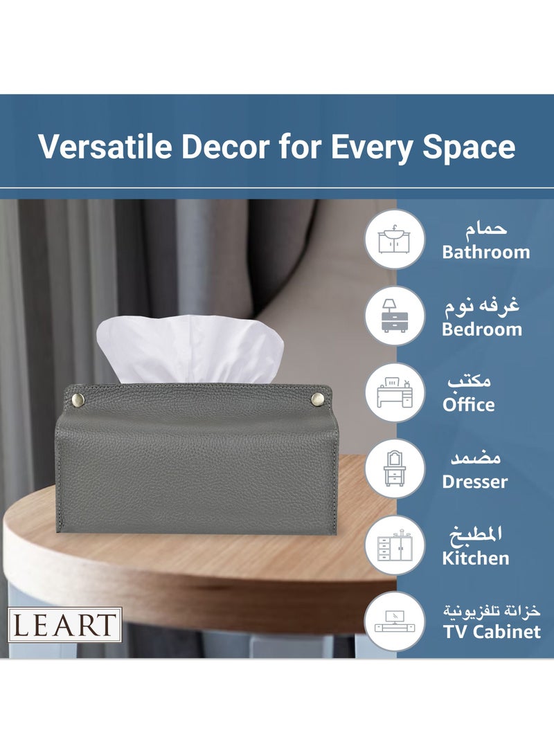 LeArt Leather Tissue Box Holder – Tissue Box Holder for Home Decorations for Living Room, Bedroom and Office | Tissue Box Cover | Car Tissue Holder | Tissue Box Cover for Car (Iron)  - Image 3