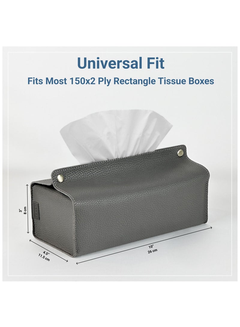 Leather Tissue Box Holder – Tissue Box Holder for Home Decorations for Living Room, Bedroom and Office | Tissue Box Cover | Car Tissue Holder | Tissue Box Cover for Car (Iron)
