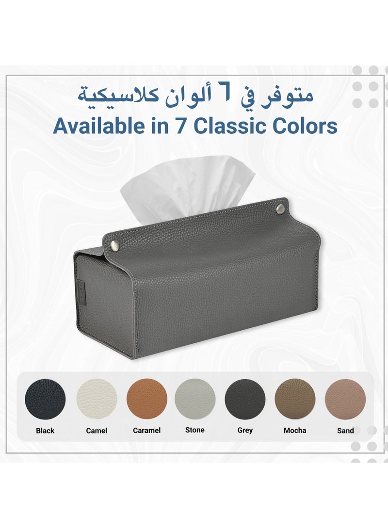 Leather Tissue Box Holder – Tissue Box Holder for Home Decorations for Living Room, Bedroom and Office | Tissue Box Cover | Car Tissue Holder | Tissue Box Cover for Car (Iron)