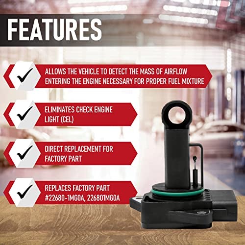 AA Ignition Mass Air Flow Sensor Assembly - Compatible with Lexus, Mazda, Toyota - Avalon, ES300, 4Runner, Tundra, Tacoma ES300, RX300, 2, 3 Sport, 5, Protege - Replaces 22204-21010, 197-6020, 74-50009, 917-817 - Image 2