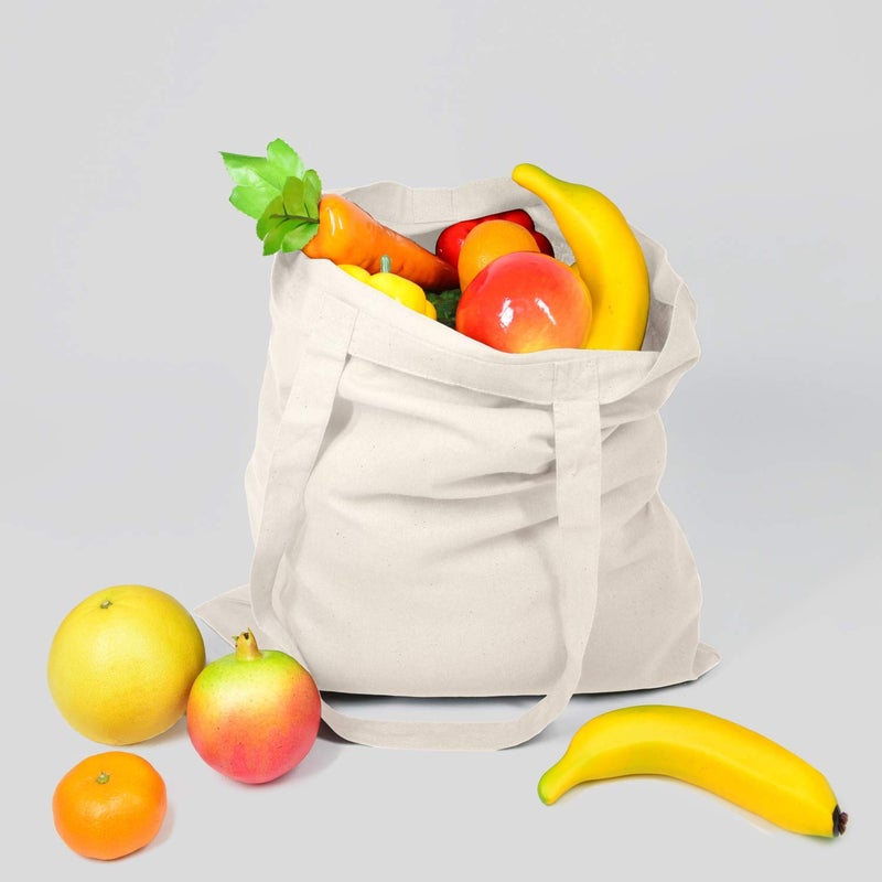 NPBAG 50 Pack 15'' X 16'' Natural Cotton Tote Bags, Lightweight Blank Bulk Cloth bags with 1pc of PTFE Teflon Sheet - Image 4