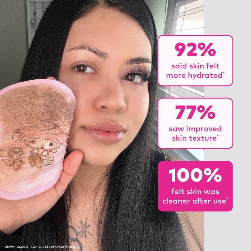 Makeup Eraser The Original MakeUp Eraser 7-Day Set, Erase All Makeup With Just Water, Including Waterproof Mascara, Eyeliner, Foundation, Lipstick, Sunscreen, and More! Hello Kitty & Friends Go Glamping, 7ct - Image 5