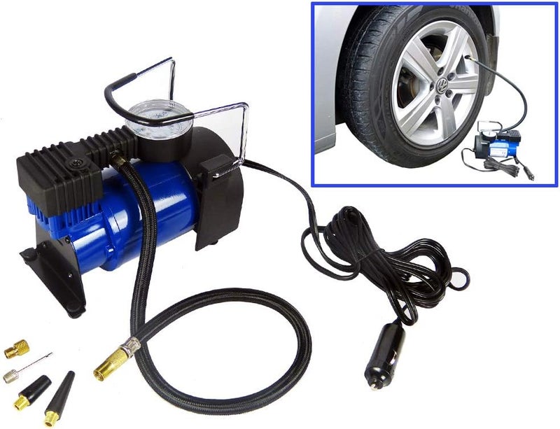 Hyfive Heavy Duty Metal Electric Car Air Compressor Pump Portable Tire Inflator 12V DC 150 PSI - Image 2