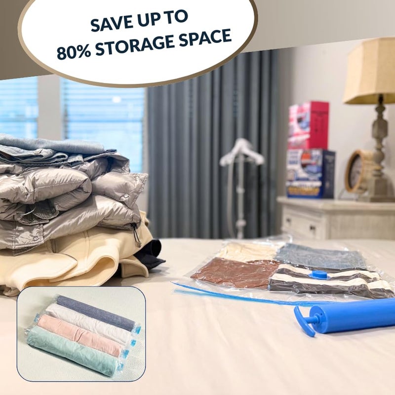 Nellivia 35 Pack Vacuum Storage Bags with Pump, Compression Space Saver for Comforters, Bedding, Blanket Storage, Vacuum Seal Bags for Clothing, Luggage and Closet Organizer, Safe Poly Material - Image 2