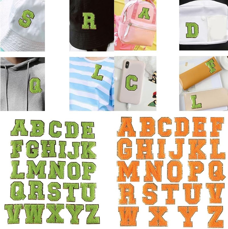 بقع برتقالية مطرزة بالحروف للخياطة 26 قطعة تطريز لإصلاح الملابس والسترات - Image 2