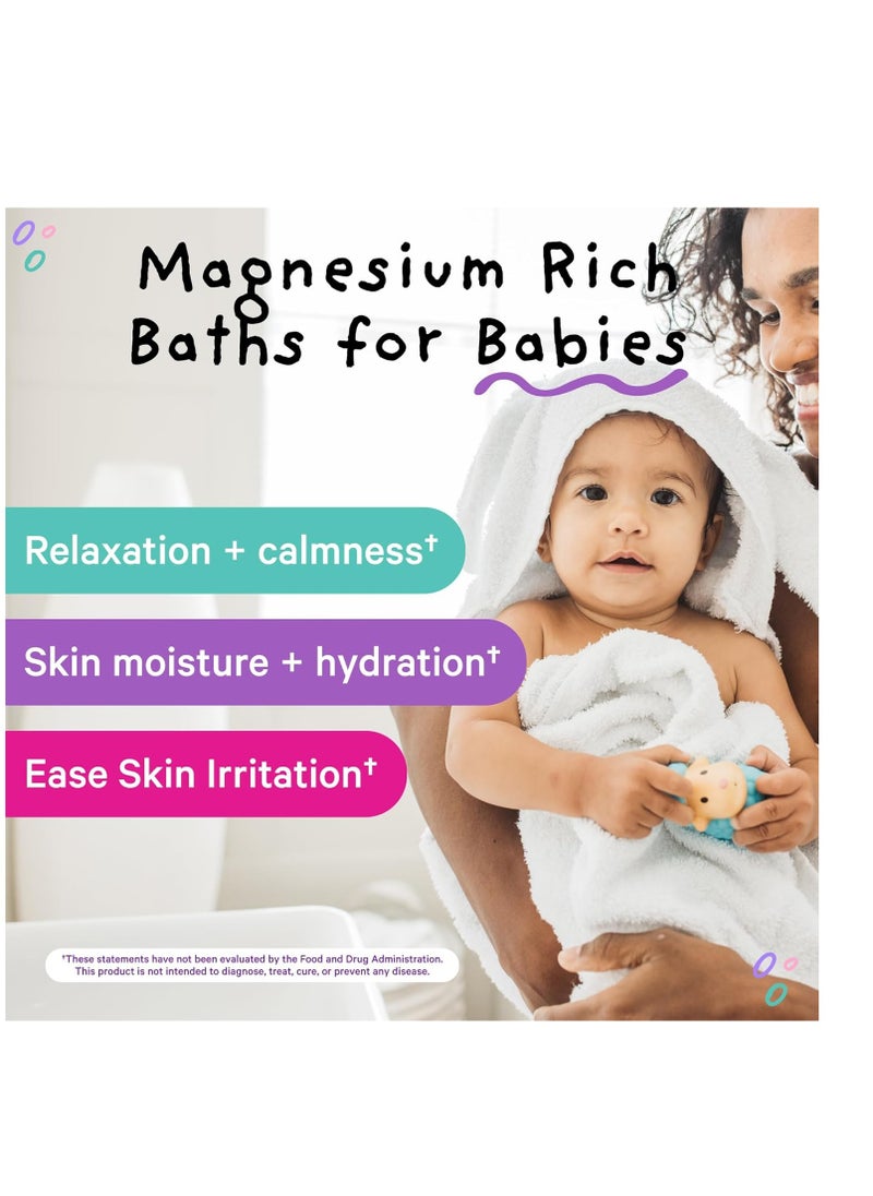 Pink Stork - Pink Stork Baby Bath Flakes, Calming Fragrance Free Magnesium Bath Salts for Infants and Toddlers to Help Soothe Diaper Rash, Irritation, and Support Restful Sleep Without Melatonin - 16 oz - Image 1