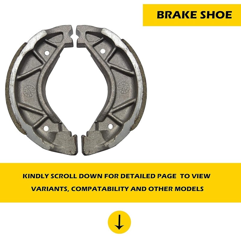 VTRUST Motorcycle Brake Shoe Set, Compatible for FZ (Rear) - Image 2