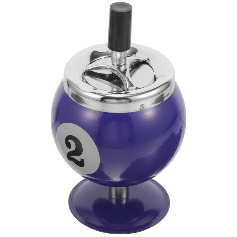 Automatic Extinguishing Metal Ashtray With Lid Windproof Retro Design Portable Outdoor - Image 2