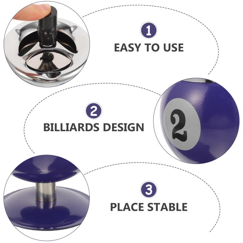Automatic Extinguishing Metal Ashtray With Lid Windproof Retro Design Portable Outdoor - Image 5